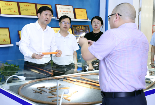 荊門市市場監(jiān)督管理局李波局長盧俊峰副局長帶隊(duì)蒞臨湖北艾克調(diào)研指導(dǎo)工作